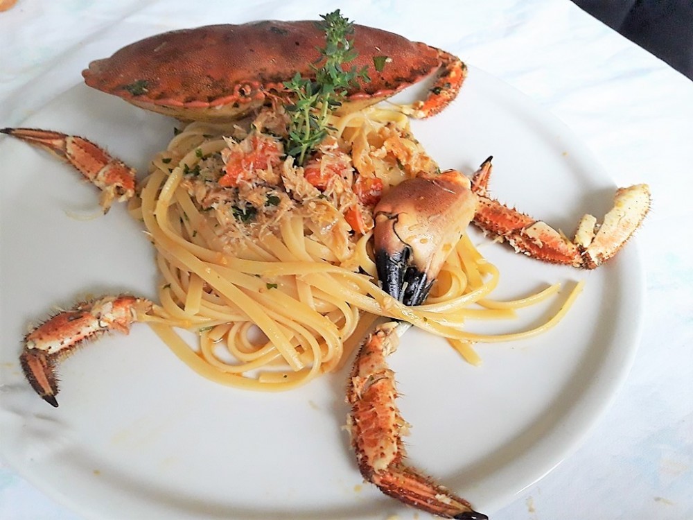 Spaghetti al granchio del Mediterraneo