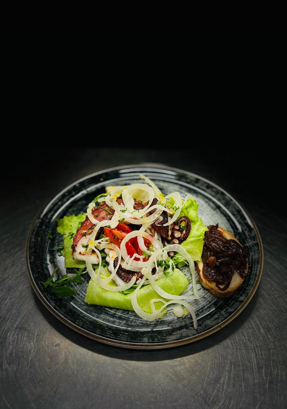 Polpo croccante con finocchi